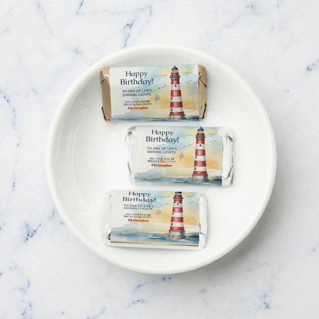 Lighthouse Birthday Shining Light Personalized Hershey's Miniatures (Small treats, big impressions.)