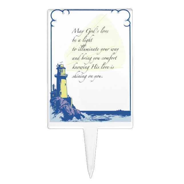 Lighthouse Blessings Prayer Cake Topper (Front)
