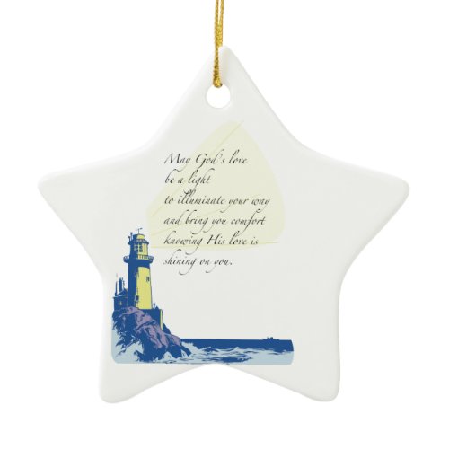 Lighthouse Blessings Prayer Ceramic Ornament