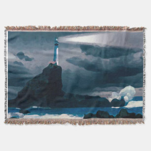 Lighthouse blue blanket