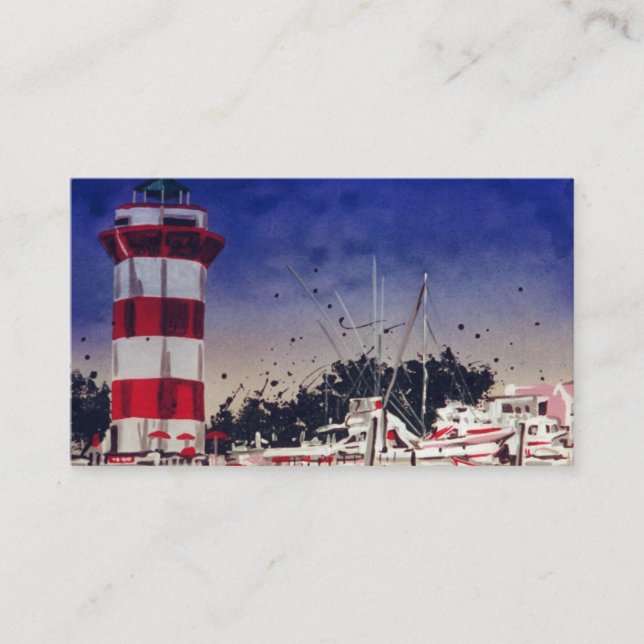 lighthouse boats Hilton head South Carolina Business Card (Front)