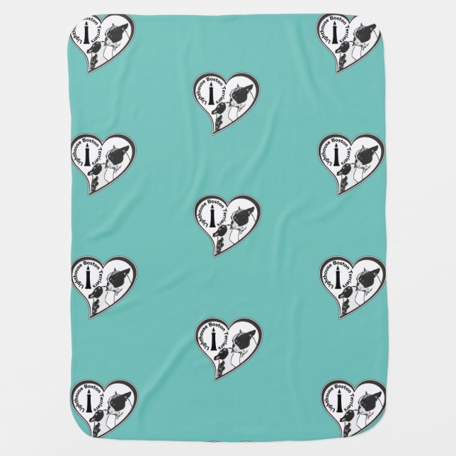 Lighthouse Boston Terriers Baby Blanket (Front)