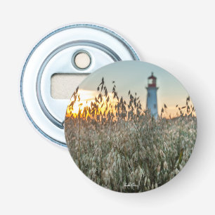 Lighthouse bottle opener in a field