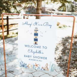 Lighthouse Boy Baby Shower Welcome Sign