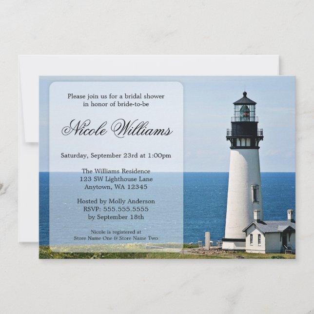 Lighthouse Bridal Shower Invitation (Front)