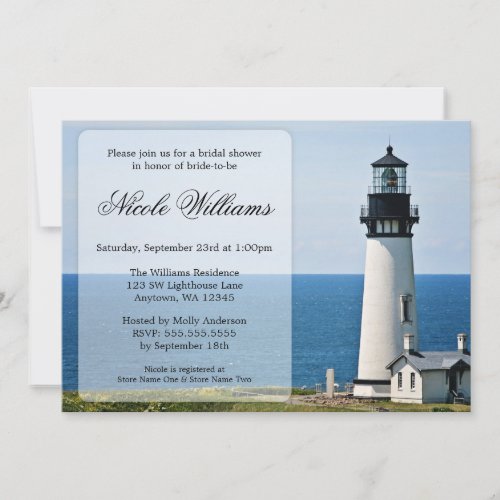Lighthouse Bridal Shower Invitations