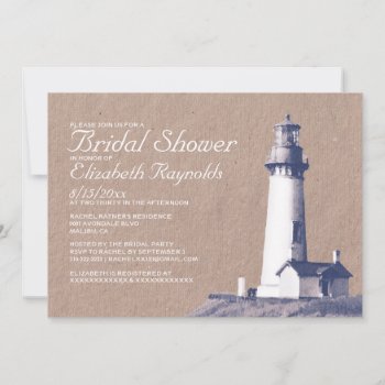 Lighthouse Bridal Shower Invitations by topinvitations at Zazzle