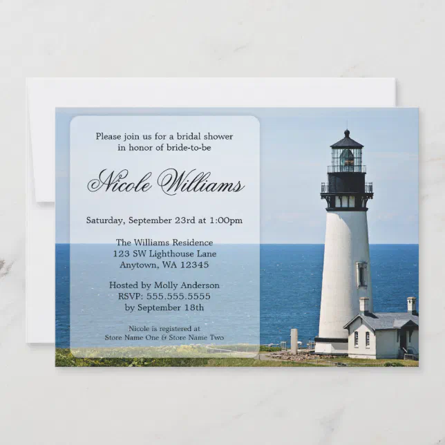 Lighthouse Bridal Shower Invitations Zazzle