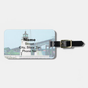 Lighthouse, Bridge and Boats, Newport, RI Luggage Tag