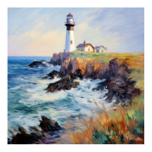 Lighthouse By The Sea - French Impressionism Art