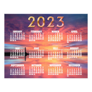 Lighthouse by the Sunset 2023 Calendar Poster Flyer