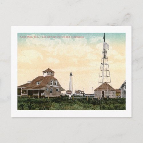 Lighthouse Cape May New Jersey Vintage Postcard