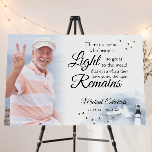 Lighthouse   Celebration of Life Memorial Photo Foam Board