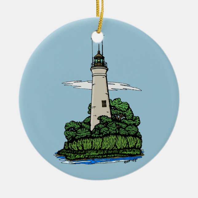 Lighthouse Ceramic Ornament (Front)