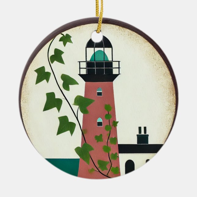 Lighthouse  ceramic ornament (Front)