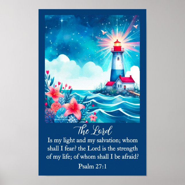 Lighthouse Christian Wall Art Poster (Front)