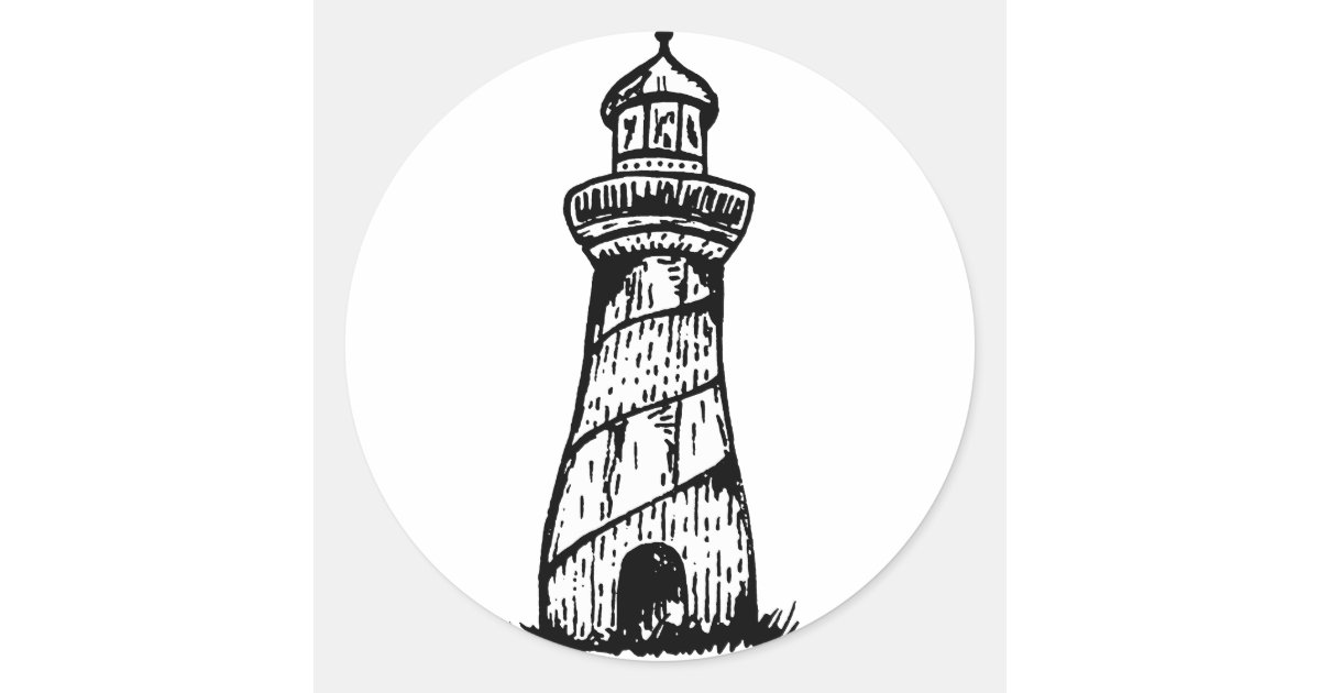 Round Lighthouse Sticker Lighthouse classic round sticker | Zazzle