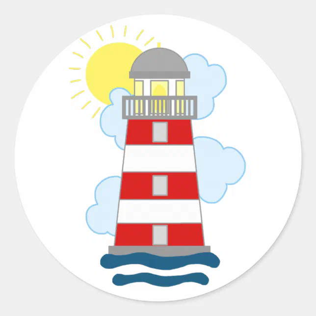 Round Lighthouse Sticker Lighthouse Classic Round Sticker | Zazzle