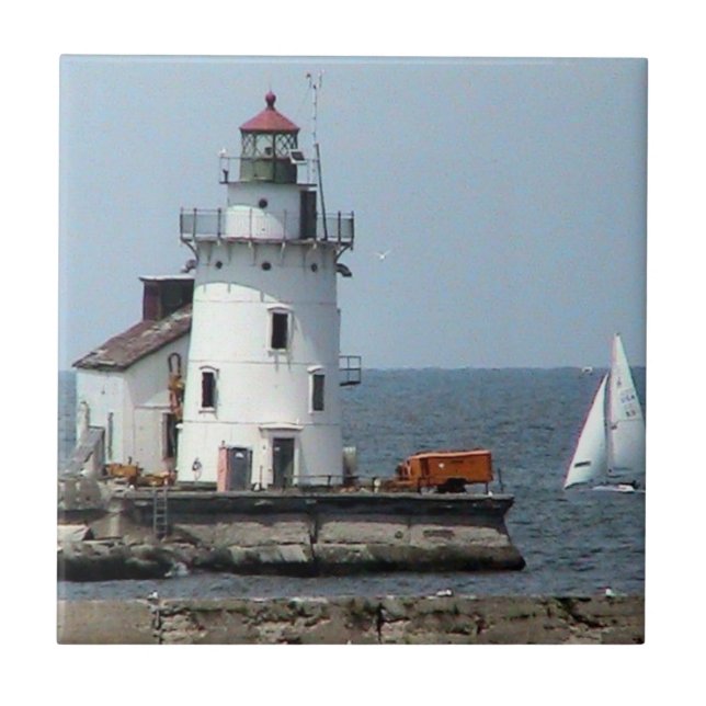 Lighthouse(Cleveland) Summer View Decorative Tile (Front)