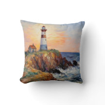 Lighthouse Cliff Landscape Scenery Fine Art