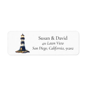 Lighthouse Coastal Nautical Label