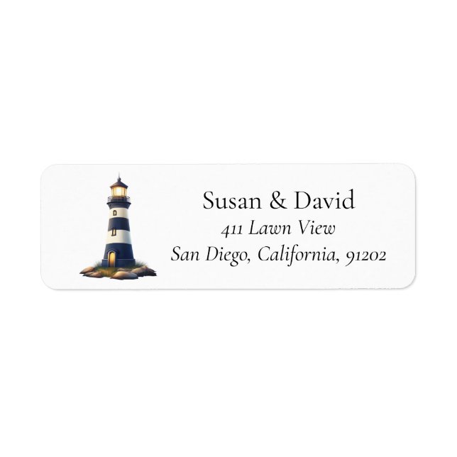  Lighthouse Coastal Nautical Label (Front)