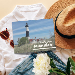 Lighthouse Coastline Michigan Postcard