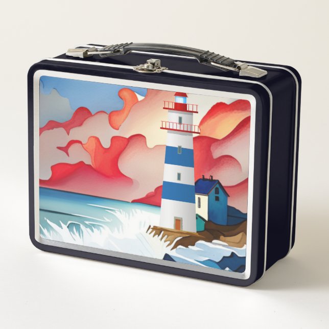 Lighthouse Collection Metal Lunch Box (Front)