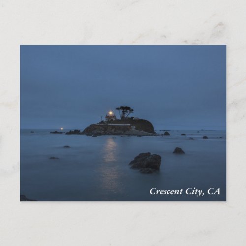 Lighthouse Crescent City CA Postcard