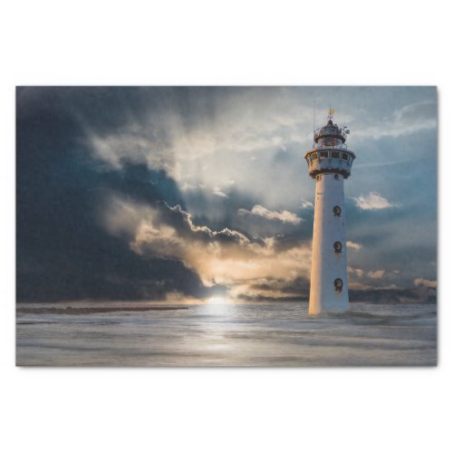 Lighthouse Daybreak Ocean Decoupage Tissue Paper