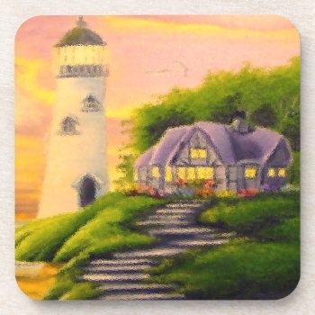 Lighthouse Drink Coaster by KRStuff at Zazzle