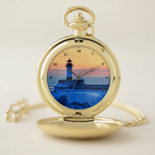 Lighthouse Duluth Minnesota Lake Superior Pocket Watch