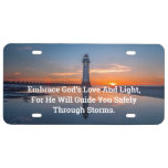 Lighthouse Embrace License Plate at Zazzle