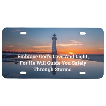 Lighthouse Embrace License Plate by WingSong at Zazzle