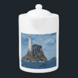 Lighthouse Fastnet, Ireland, Irish Sea,  Teapot<br><div class="desc">Irish Lighthouse, Fastnet Lighthouse, County Cork, Ireland, This beautiful item is taken from an Original Painting of mine, Fastnet Lighthouse, County Cork, Ireland. It is in the Atlantic Ocean off the Coast of Ireland. It is the last thing people see as they leave the harbor from County Cork. Such a...</div>