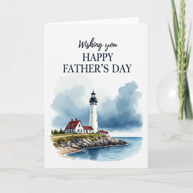 Lighthouse Fathers Day Wish Card (Front)