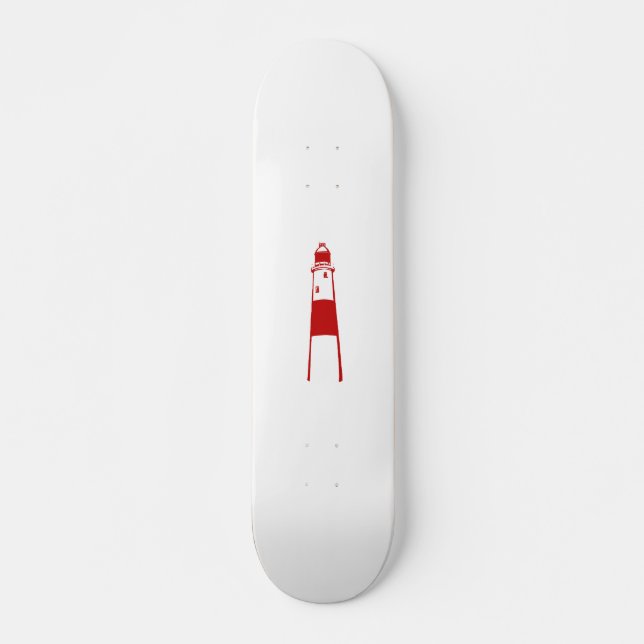lighthouse flat graphic red white.png skateboard deck (Front)