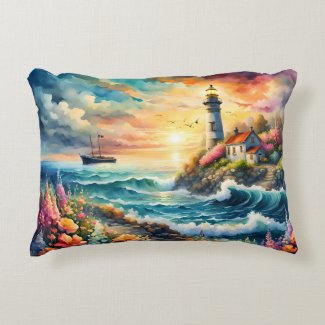 Lighthouse Floral garden on the Sea