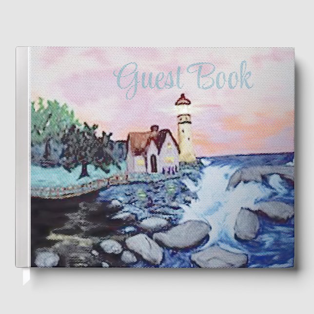 Lighthouse Foil Guest Book (Front)