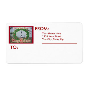 Lighthouse From Our House Merry Christmas Label