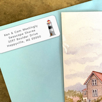 Lighthouse Gray Printed Return Address Labels by millhill at Zazzle