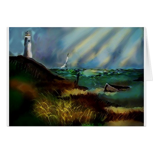 Lighthouse Greeting Card (blank inside) (Front Horizontal)