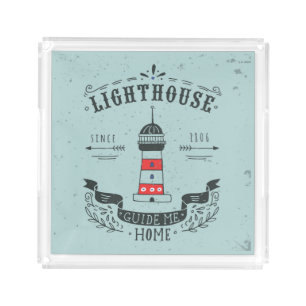 Lighthouse Guide Me Home Poster Acrylic Tray