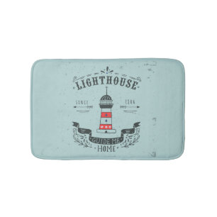 Lighthouse Guide Me Home Poster Bathroom Mat
