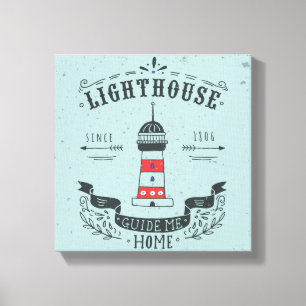 Lighthouse Guide Me Home Poster Canvas Print