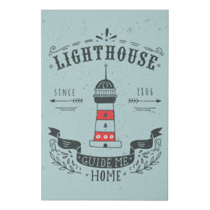 Lighthouse Guide Me Home Poster Faux Canvas Print