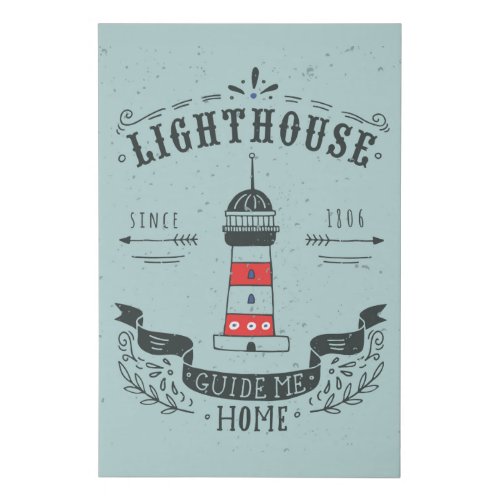 Lighthouse Guide Me Home Poster Faux Canvas Print