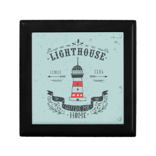 Lighthouse Guide Me Home Poster Keepsake Box