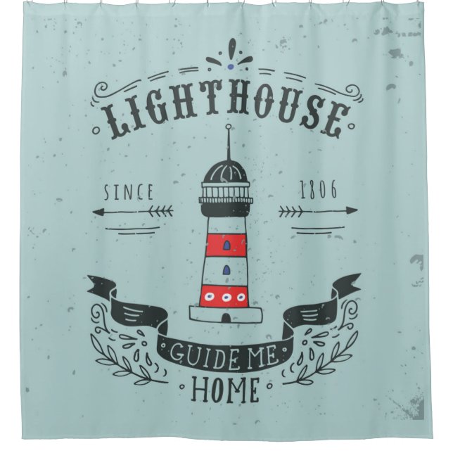 Lighthouse Guide Me Home Poster Shower Curtain (Front)