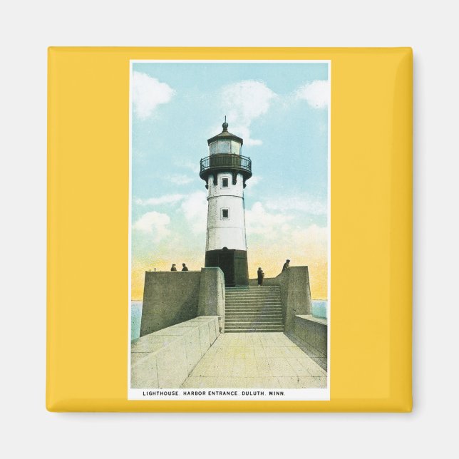 Lighthouse, Harbor Entrance, Duluth, Minnesota Magnet (Front)